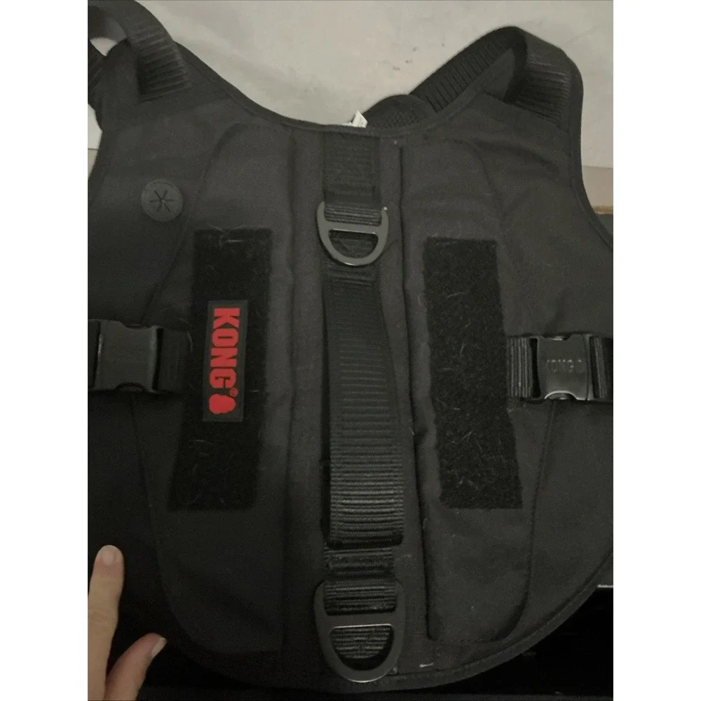 KONG Black Tactical Dog Harness XL Adjustable Padded Mesh